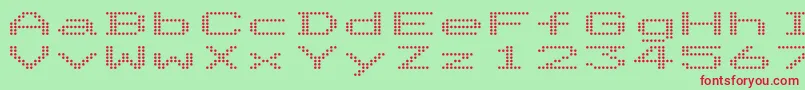 フォントDotriceExpanded – 赤い文字の緑の背景