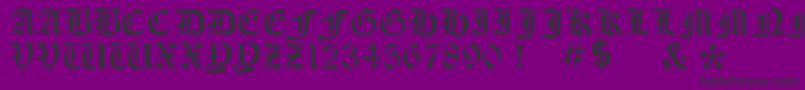 フォントOldeStencil – 紫の背景に黒い文字