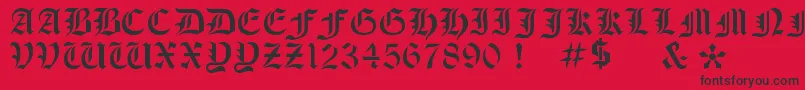 OldeStencil Font – Black Fonts on Red Background