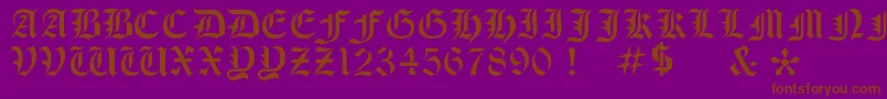 Fonte OldeStencil – fontes marrons em um fundo roxo