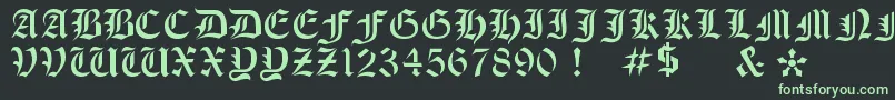 フォントOldeStencil – 黒い背景に緑の文字