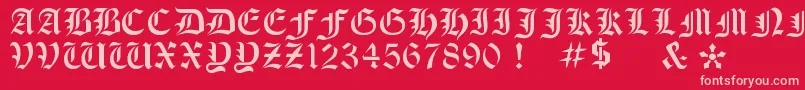 OldeStencilフォントについての詳細 フォントOldeStencil – 赤い背景にピンクのフォント