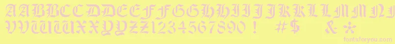Police OldeStencil – polices roses sur fond jaune