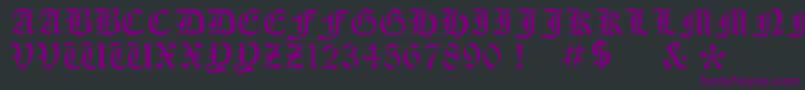 Czcionka OldeStencil – fioletowe czcionki na czarnym tle