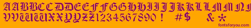 Шрифт OldeStencil – фиолетовые шрифты на оранжевом фоне
