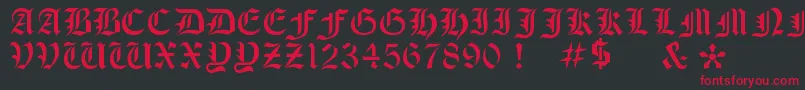 OldeStencil Font – Red Fonts on Black Background