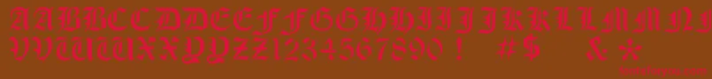 OldeStencil Font – Red Fonts on Brown Background