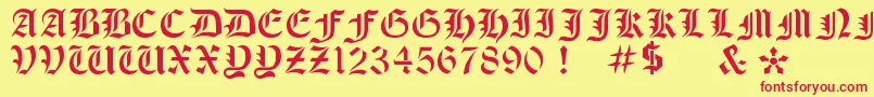 More about OldeStencil Font OldeStencil Font – Red Fonts on Yellow Background