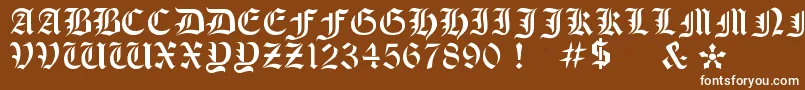 フォントOldeStencil – 茶色の背景に白い文字