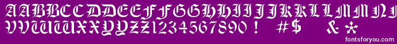 フォントOldeStencil – 紫の背景に白い文字