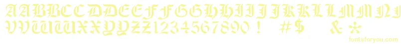 Czcionka OldeStencil – żółte czcionki na białym tle