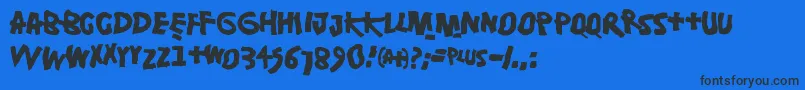 Damsterdam Font – Black Fonts on Blue Background