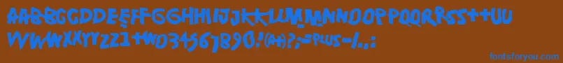 Шрифт Damsterdam – синие шрифты на коричневом фоне