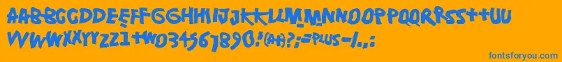 フォントDamsterdam – オレンジの背景に青い文字