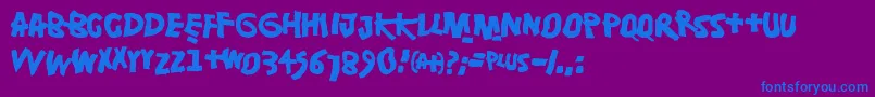 Damsterdam Font – Blue Fonts on Purple Background