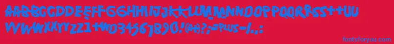 Damsterdam-fontti – siniset fontit punaisella taustalla