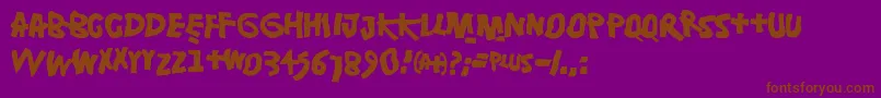 Damsterdam-fontti – ruskeat fontit violetilla taustalla