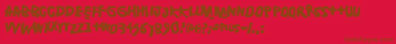 Damsterdam-fontti – ruskeat fontit punaisella taustalla