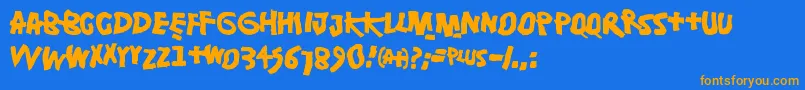 Damsterdam Font – Orange Fonts on Blue Background