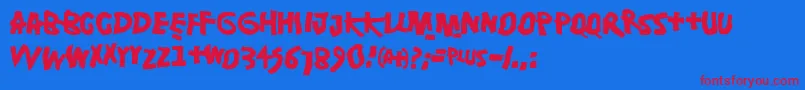 Шрифт Damsterdam – красные шрифты на синем фоне