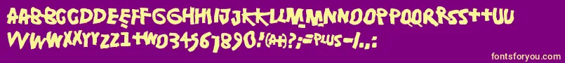 Damsterdam Font – Yellow Fonts on Purple Background