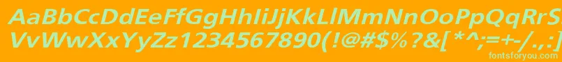 Schranerextobl Font – Green Fonts on Orange Background