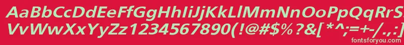 Schranerextobl Font – Green Fonts on Red Background