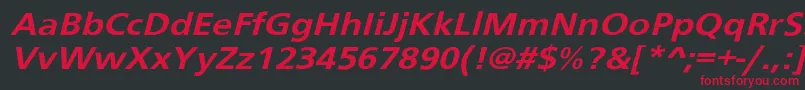 フォントSchranerextobl – 黒い背景に赤い文字