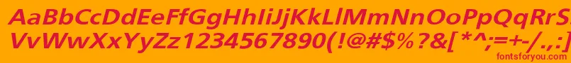 Schranerextobl Font – Red Fonts on Orange Background