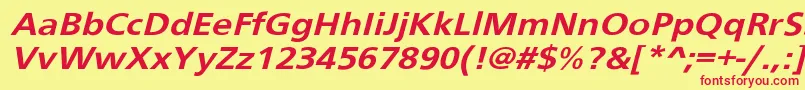 Schranerextobl Font – Red Fonts on Yellow Background