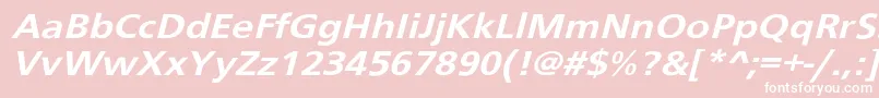 Fonte Schranerextobl – fontes brancas em um fundo rosa