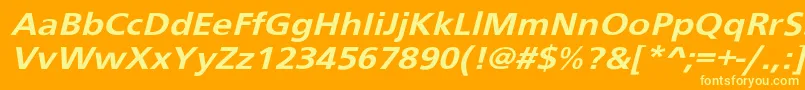 Schranerextobl Font – Yellow Fonts on Orange Background