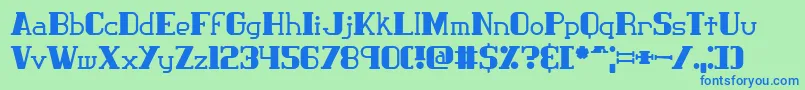 Czcionka Clasict1 – niebieskie czcionki na zielonym tle