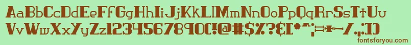 Clasict1 Font – Brown Fonts on Green Background