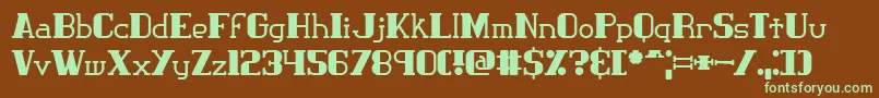 フォントClasict1 – 緑色の文字が茶色の背景にあります。