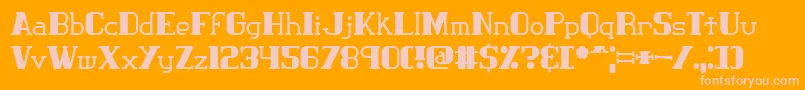 Clasict1 Font – Pink Fonts on Orange Background