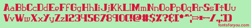フォントClasict1 – 赤い文字の緑の背景
