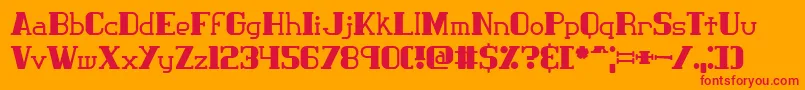 Clasict1 Font – Red Fonts on Orange Background