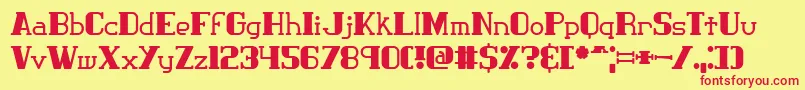 Fonte Clasict1 – fontes vermelhas em um fundo amarelo