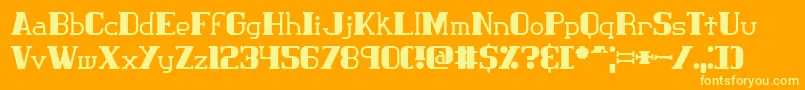Weitere Informationen zur Clasict1-Schriftart Clasict1-Schriftart – Gelbe Schriften auf orangefarbenem Hintergrund