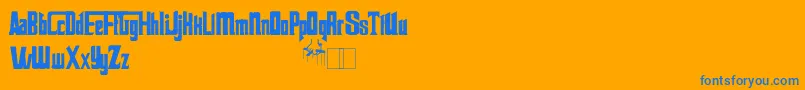 Godfather Font – Blue Fonts on Orange Background