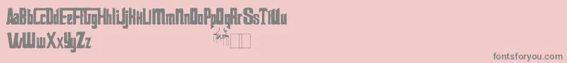 フォントGodfather – ピンクの背景に灰色の文字
