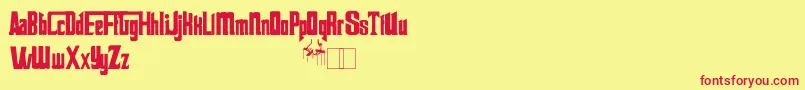 Godfather Font – Red Fonts on Yellow Background