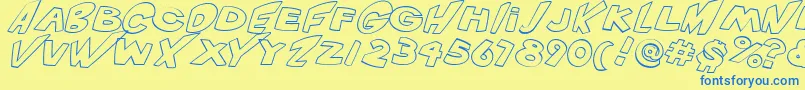 VtcScreamitloudOutlineItalic Font – Blue Fonts on Yellow Background
