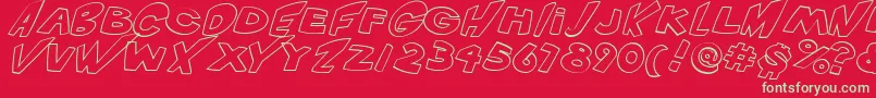Police VtcScreamitloudOutlineItalic – polices vertes sur fond rouge