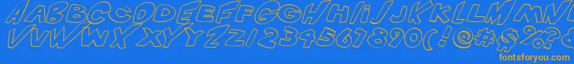 VtcScreamitloudOutlineItalic Font – Orange Fonts on Blue Background