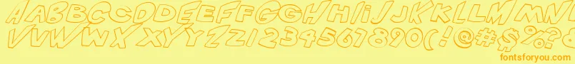 VtcScreamitloudOutlineItalic Font – Orange Fonts on Yellow Background