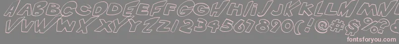 フォントVtcScreamitloudOutlineItalic – 灰色の背景にピンクのフォント