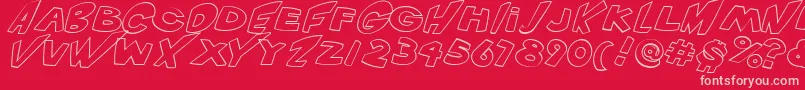VtcScreamitloudOutlineItalic Font – Pink Fonts on Red Background