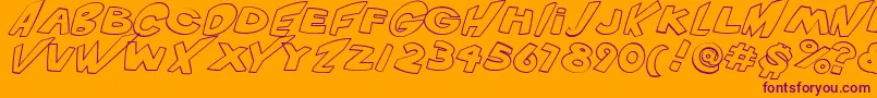 フォントVtcScreamitloudOutlineItalic – オレンジの背景に紫のフォント